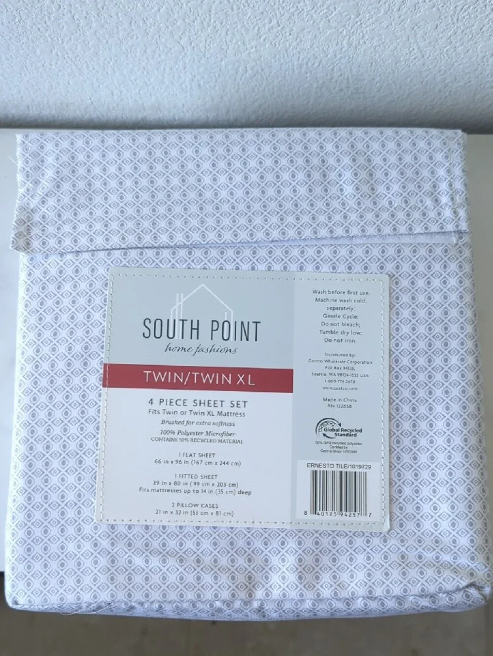 South Point Twin/Twin XL 4-Piece Sheet Set - Ernesto Tile